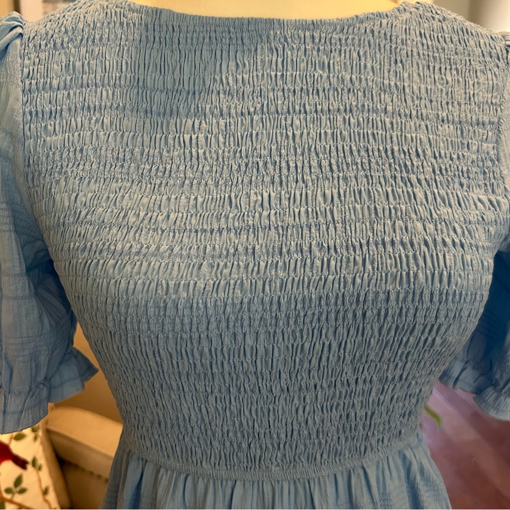 Lesty Blue Seersucker Midi Dress - Picture 4 of 8
